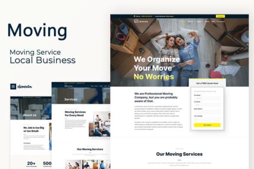 Moving Service - Local Business Elementor Template Kit