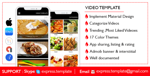 Multi-Purpose YouTube Video Template for iOS with PHP CMS Admin Panel