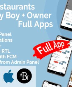 Multi-Restaurants Flutter App + Delivery Boy App + Owner App + PHP Laravel Admin Panel + Web Site