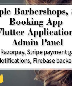 Multiple Barbershops, Salons Booking App - Full Flutter Application with Admin Panel (Android+iOS)