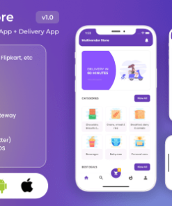 Multivendor Store (Amazon, Flipkart, Walmart) with Seller App, Admin App and Delivery App (4 Apps)