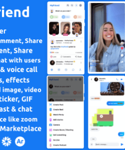 Myfriend - Friend Chat Post Tiktok Follow Radio Group ecommerce Zoom Live clone social network app