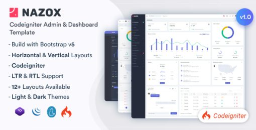 Nazox - CodeIgniter Admin & Dashboard Template