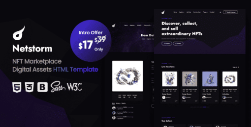 Netstorm - NFT Marketplace HTML Template