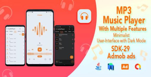 Neumorphic Audio Player for Android - Admob Ads