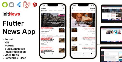 News Full App - Flutter App Android + iOS + Website