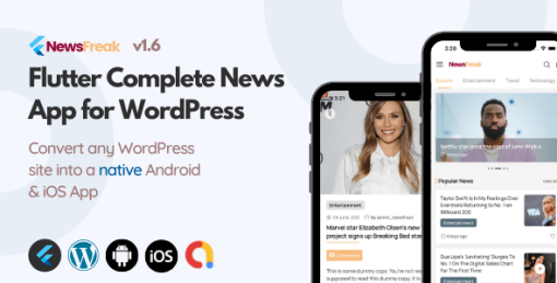 Newsfreak - Flutter News App for WordPress