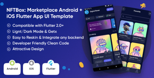 NFTBox: NFT Marketplace Android + iOS Flutter App UI Template