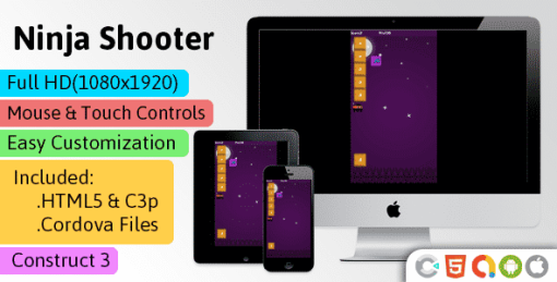 Ninja Shooter - HTML5 Game (Construct 3 | C3p) - Arcade Game str8face