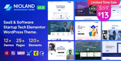 Nioland - SaaS & Software Startup Tech WordPress Theme