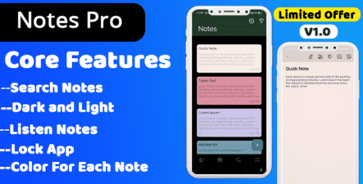 Notes - NotesPro App, Notepad And Daily Notes Notebook Quick Notes, Sticky Notes, Complete Flutter