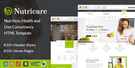 Nutricare | Nutrition Health and Diet Creative HTML5 Template