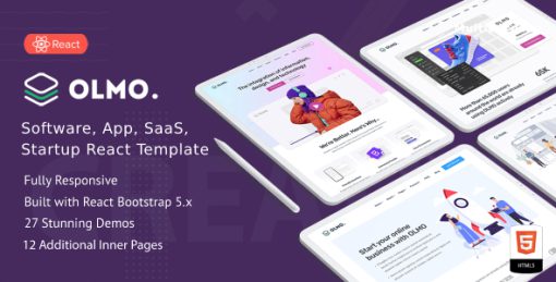 OLMO - React Landing Page Templates with Next JS