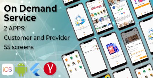 On Demand Service Template - 2 Apps Customer and Provider - Flutter iOS and Android Templates