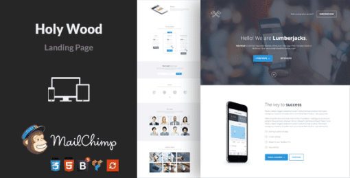 Onepage Landing Page WordPress Theme - Holy Wood