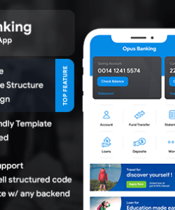 Online Banking Android App + Online Banking iOS App Template| Bank App| Opus Banking | Flutter