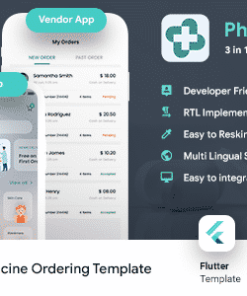 Online Medicine Ordering Android App + Online Medicine iOS App Template| 3 Apps| Flutter | Pharmazon