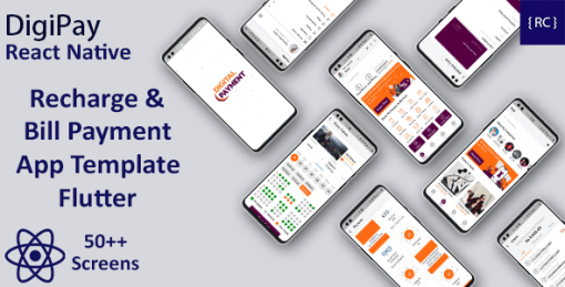 Online Recharge Ticket Booking & Bill Payment App Template in React Native