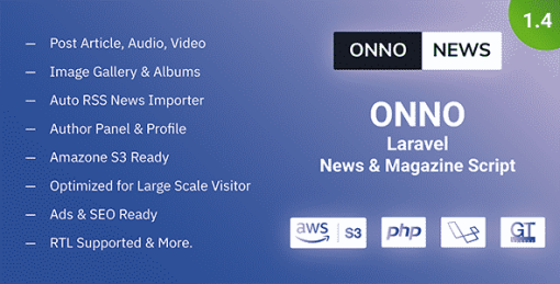 ONNO - Laravel News & Magazine Script