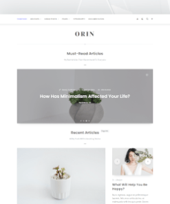 Orin - Minimal Blog For WordPress