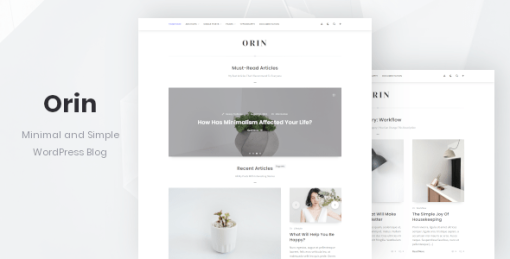 Orin - Minimal Blog For WordPress