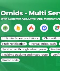 Ornids - Multi Service App With Customer App, Driver App, Merchant App and Admin Panel