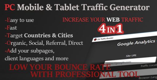 PC & Mobile Organic, Social, Referrer, Direct Traffic Generator