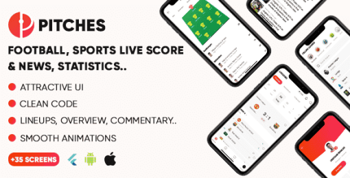 Pitches: Sport Application UI KIT ( LiveScore, LiveMatches, News, Videos... )