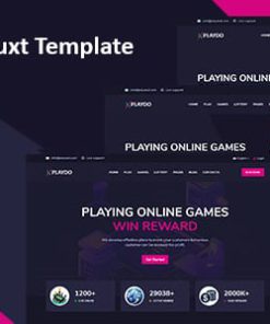 Playdo- Live Gaming & Games Studio Vue Nuxt Template.