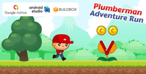 Plumberman Adventure Run Game (Android Studio Project + Buildbox Project + AdMob Ads)