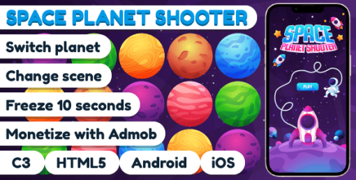 Premium Game - Space Planet Shooter - HTML5,Construct3
