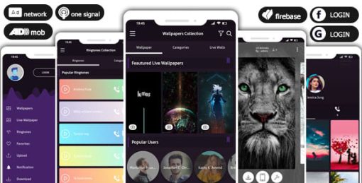 Pro 4K Wallpaper - Music 2021 & Photo Editor System - AdMob & Facebook Ads & Push Notifications