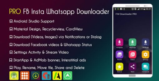 PRO Facebook Instagram Whatsapp Status Downloader with AdMob and StartApp & GDPR