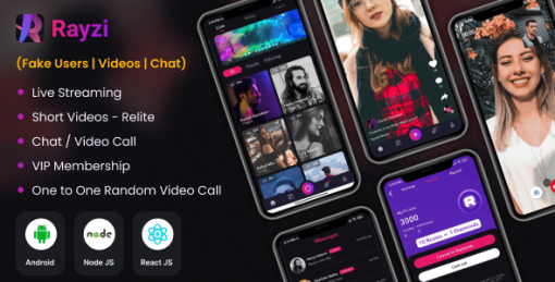 Rayzi with Fake Data : Live streaming, Random video call, Feed, Short Videos & Dating video call app