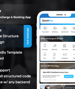 Recharge Ticket Booking & Bill |Online Payment Android + Online Payment iOS App Template | Flutter 2