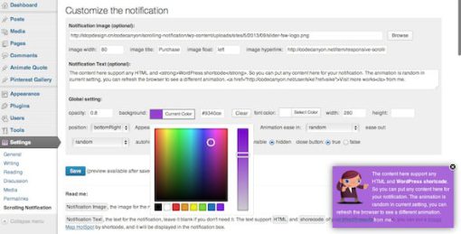 Responsive Scrolling Notification WordPress Plugin