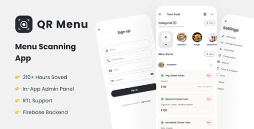 Restaurant QR Menu: Flutter app with Firebase backend