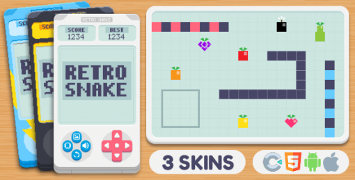 Retro Snake - HTML5 Game, Construct 3