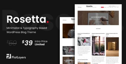 Rosetta - Minimalist & Typography Based WordPress Blog Theme