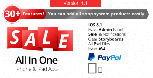 SALE - All In One - iPhone & iPad App With PayPal V1.1