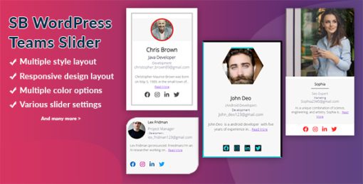SB WordPress Teams Slider Plugin