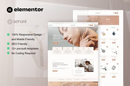 Seruni - Jewelry Store WooCommerce Elementor Pro Template Kit