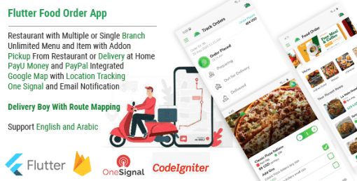 Single Restaurant Food Order Flutter full product Android & IOS + Delivery boy Native Android app