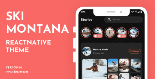 SkiMontana React Native Tour App Theme/Template