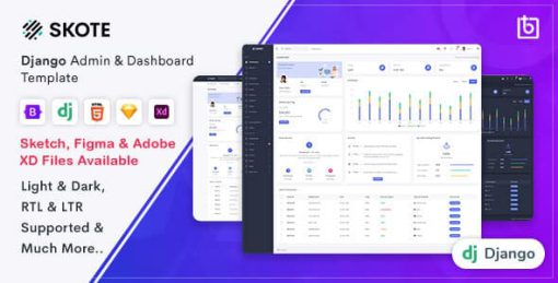 Skote - HTML & Django Admin Dashboard Template