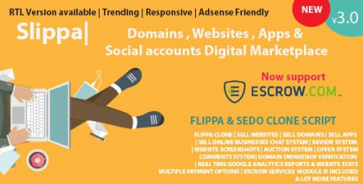 Slippa - Domains,Website ,App & Social Media Marketplace PHP Script