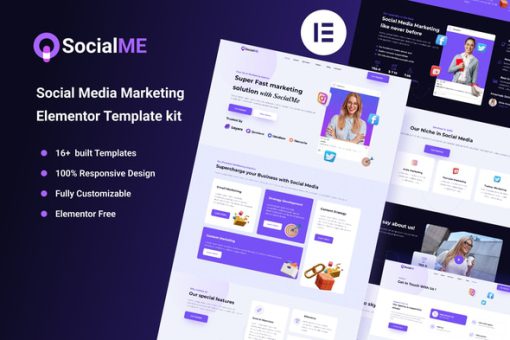 SocialMe - Social Media Marketing Agency Elementor Template Kit