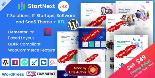 StartNext - Elementor IT & Business Startups WP Theme