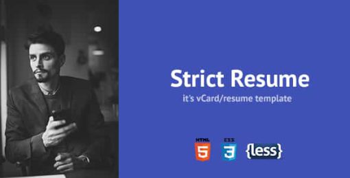 Strict Resume - it's vCard/resume template.