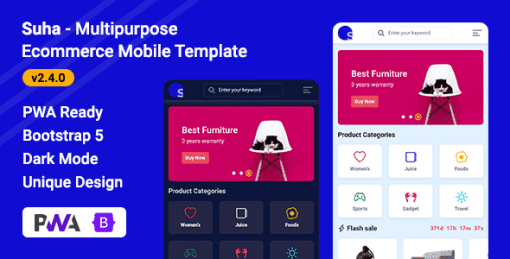 Suha - Multipurpose Ecommerce Mobile HTML Template